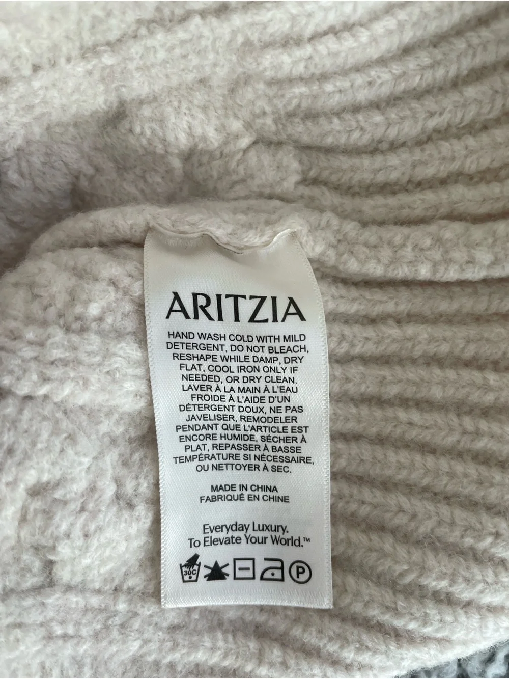 Aritzia The Group Untether Merino Wool Cardigan Cable Knit Relaxed Fit Ivory sz3